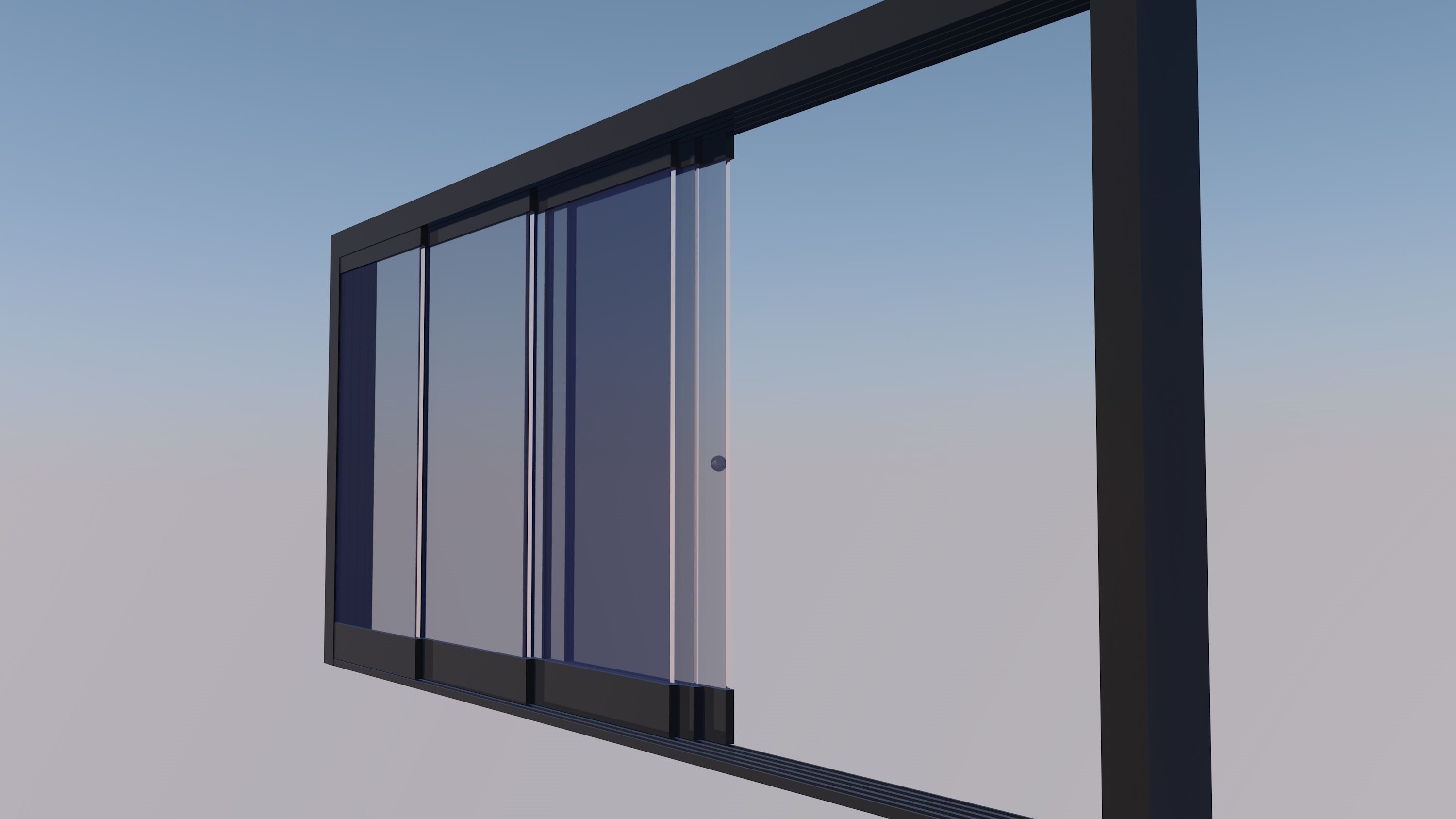 sliding glass door Free 3D model_3