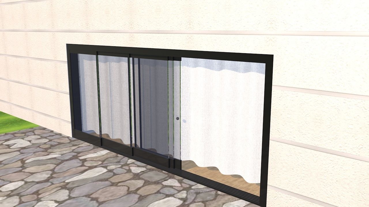 sliding glass door Free 3D model_1