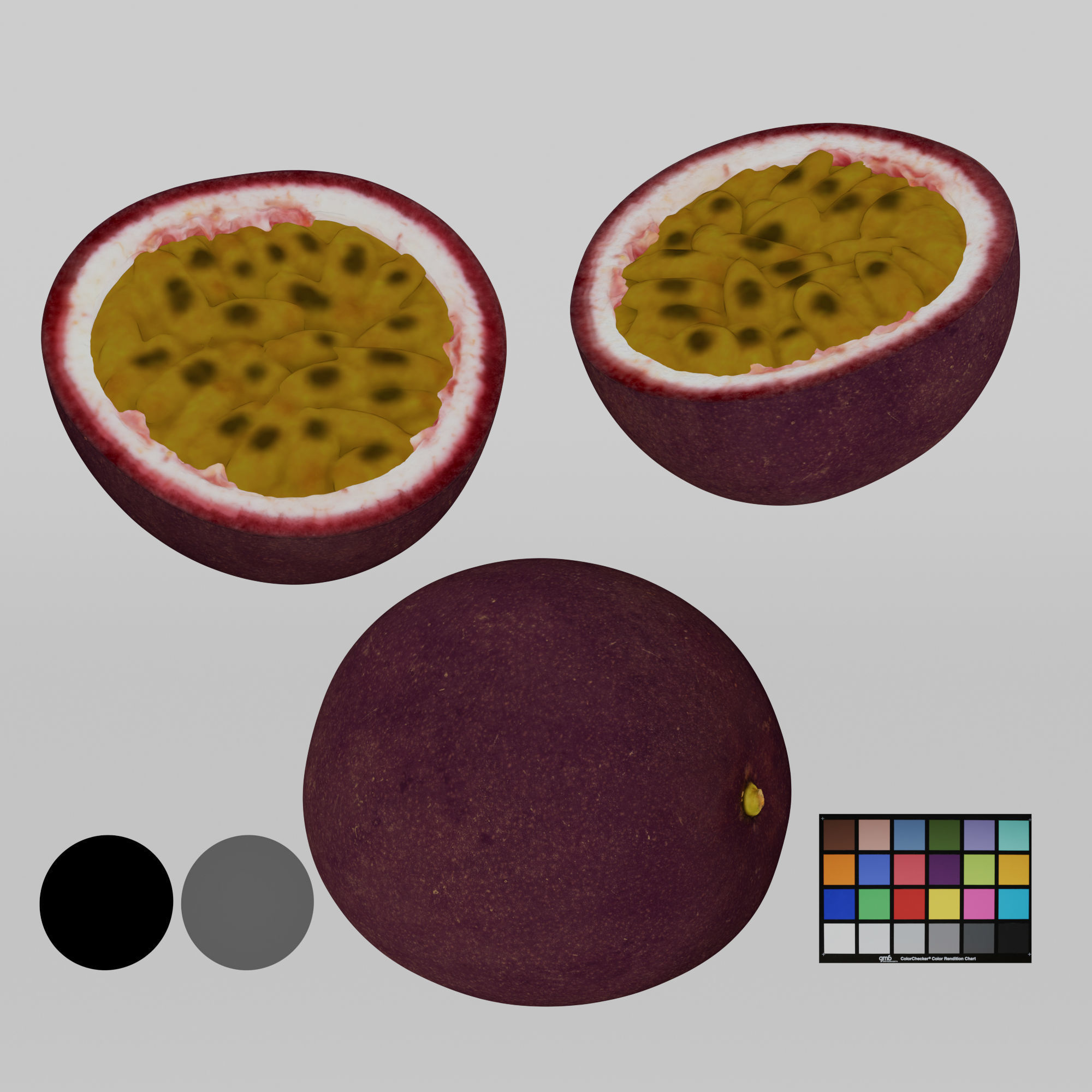Passion Fruit - Var02 Low-poly 3D model_2