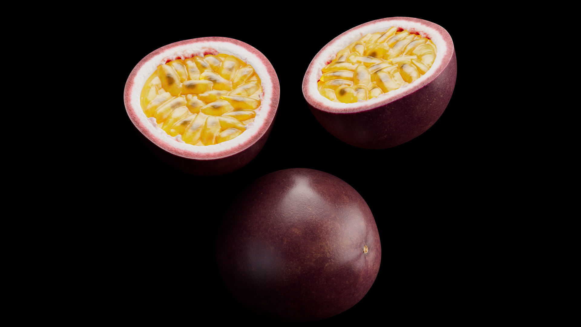 Passion Fruit - Var02 Low-poly 3D model_4
