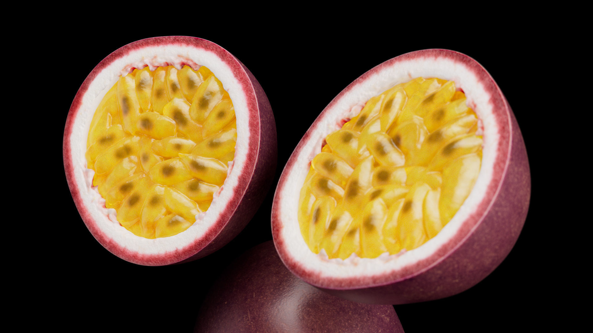 Passion Fruit - Var02 Low-poly 3D model_6