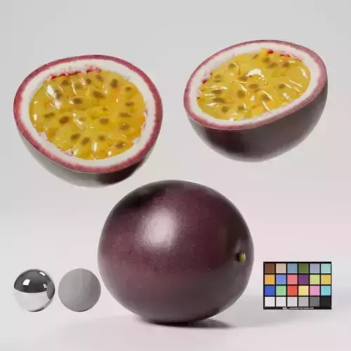 Passion Fruit - Var02 Low-poly 3D model