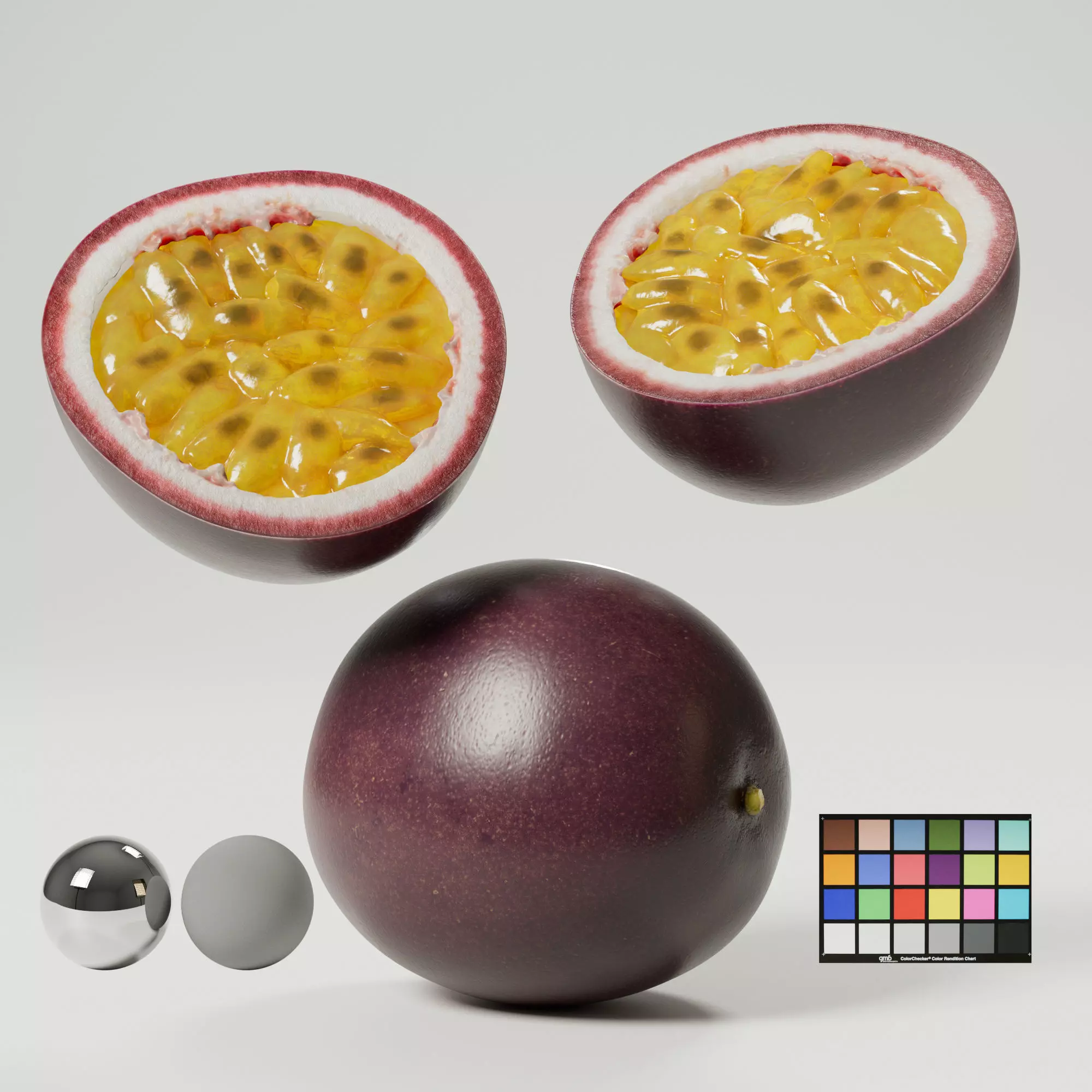 Passion Fruit - Var02 Low-poly 3D model_0