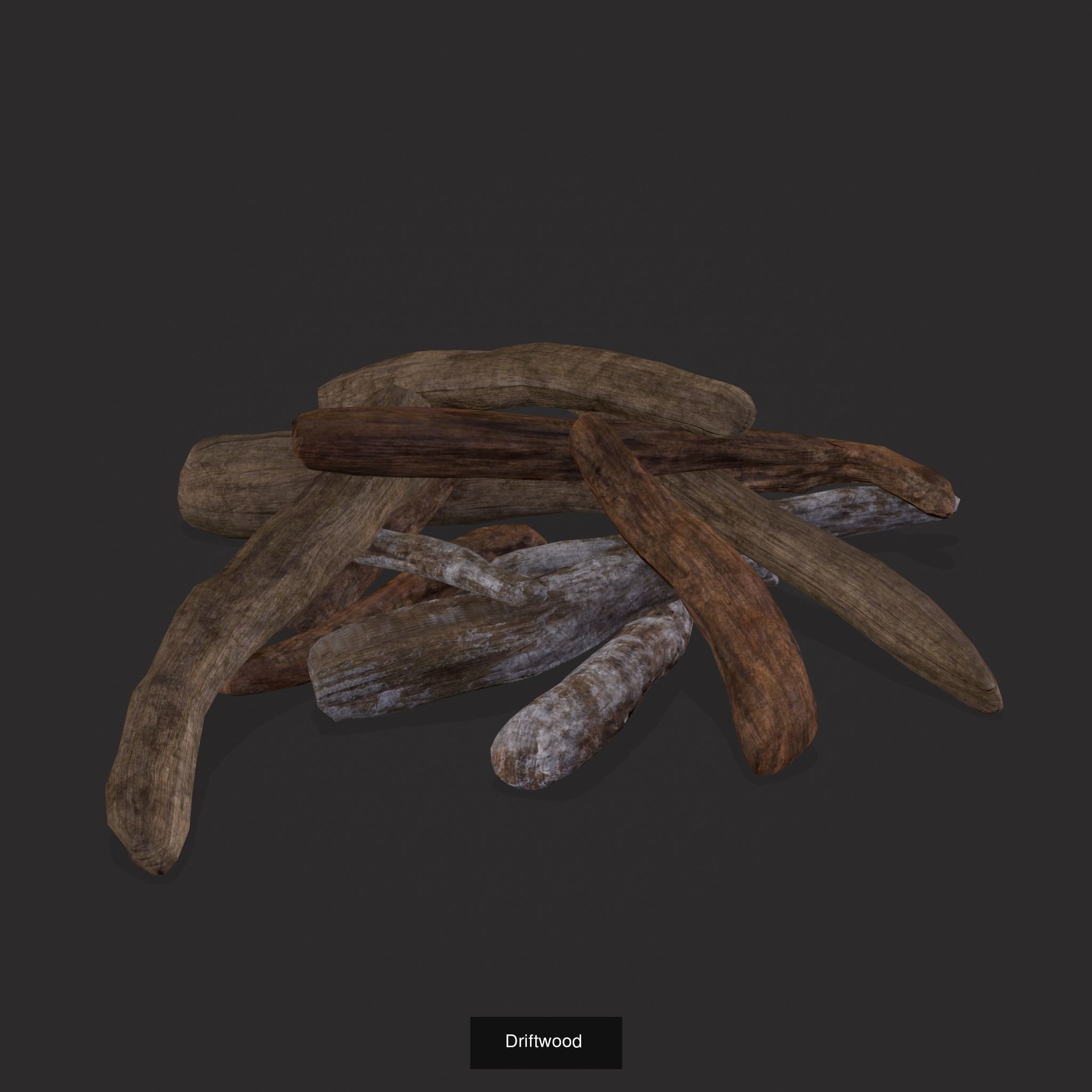 Driftwood Ornament and Stick Pile 3D Model Collection_5