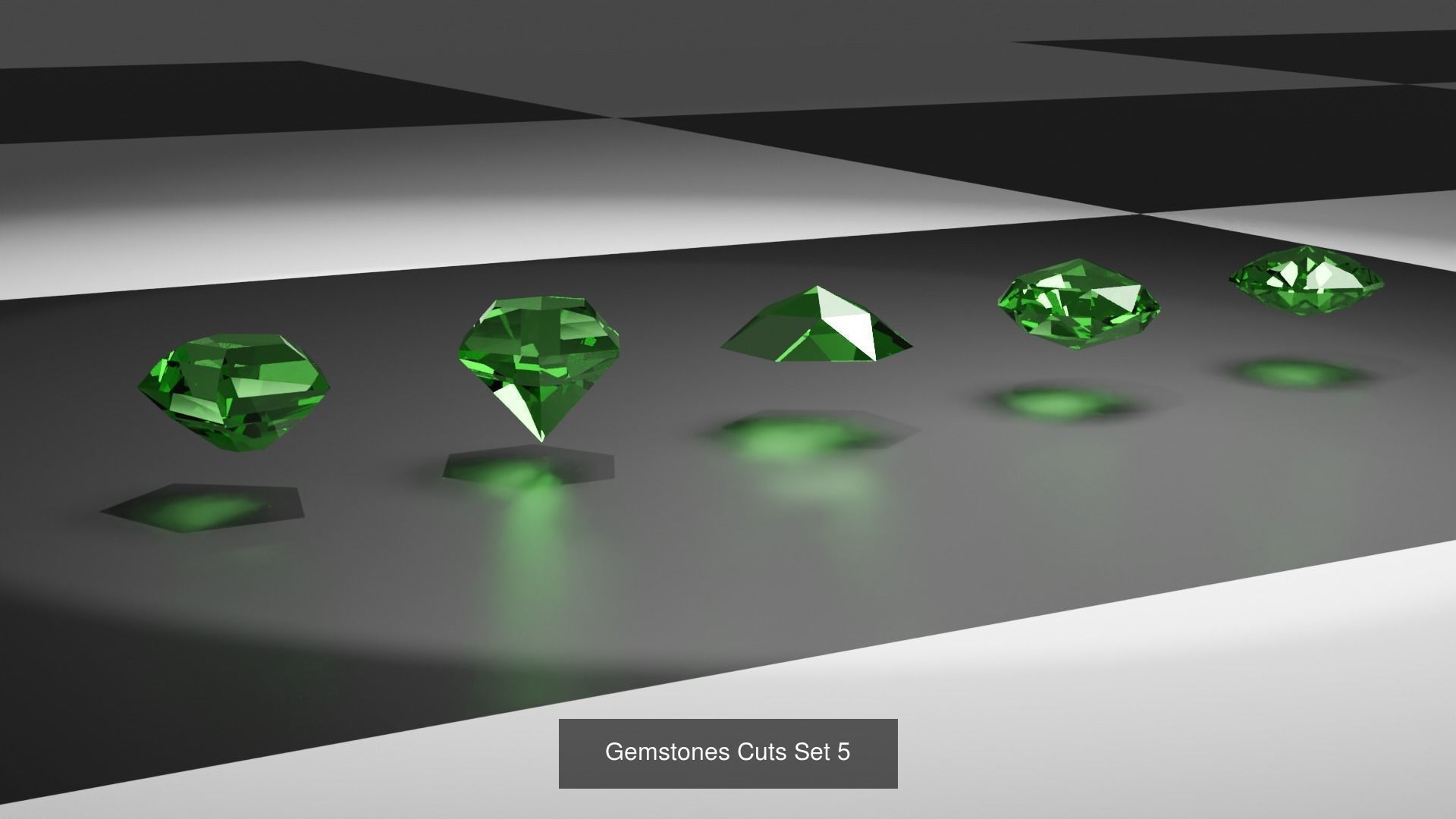 Set of 25 Gemstones Cuts 3D Model Collection_5