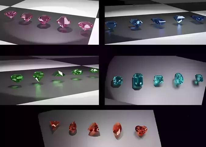 Set of 25 Gemstones Cuts