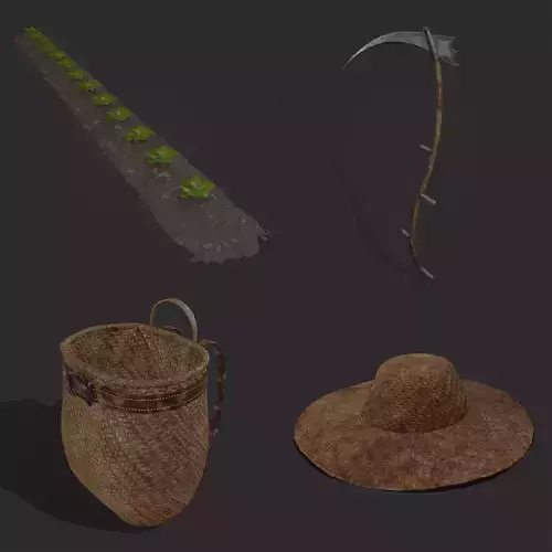 Simple Farmer Set  3D Model Collection