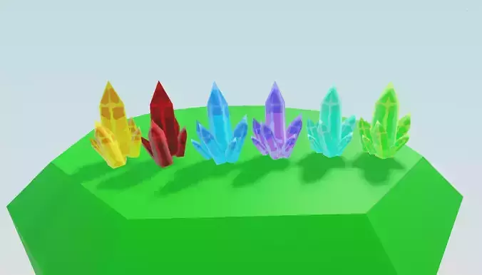 Crystal Clusters Low-Poly