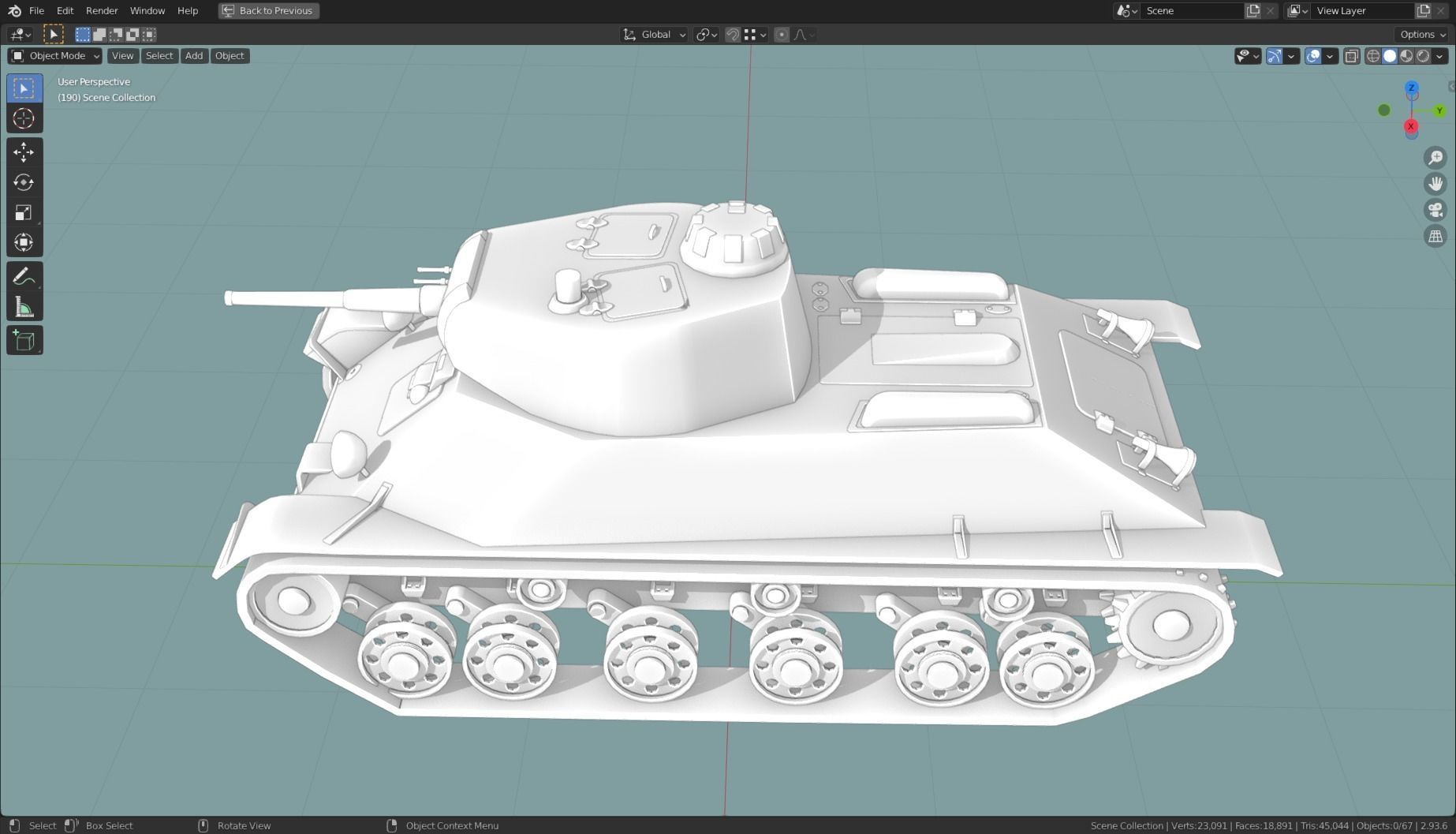 T 50 Tank Base Mesh Low-poly 3D model_10