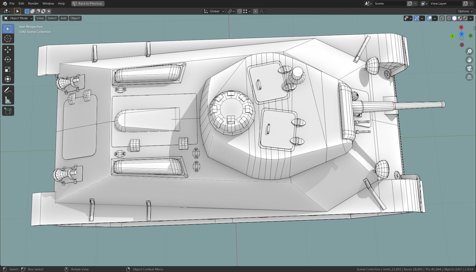 T 50 Tank Base Mesh Low-poly 3D model_19