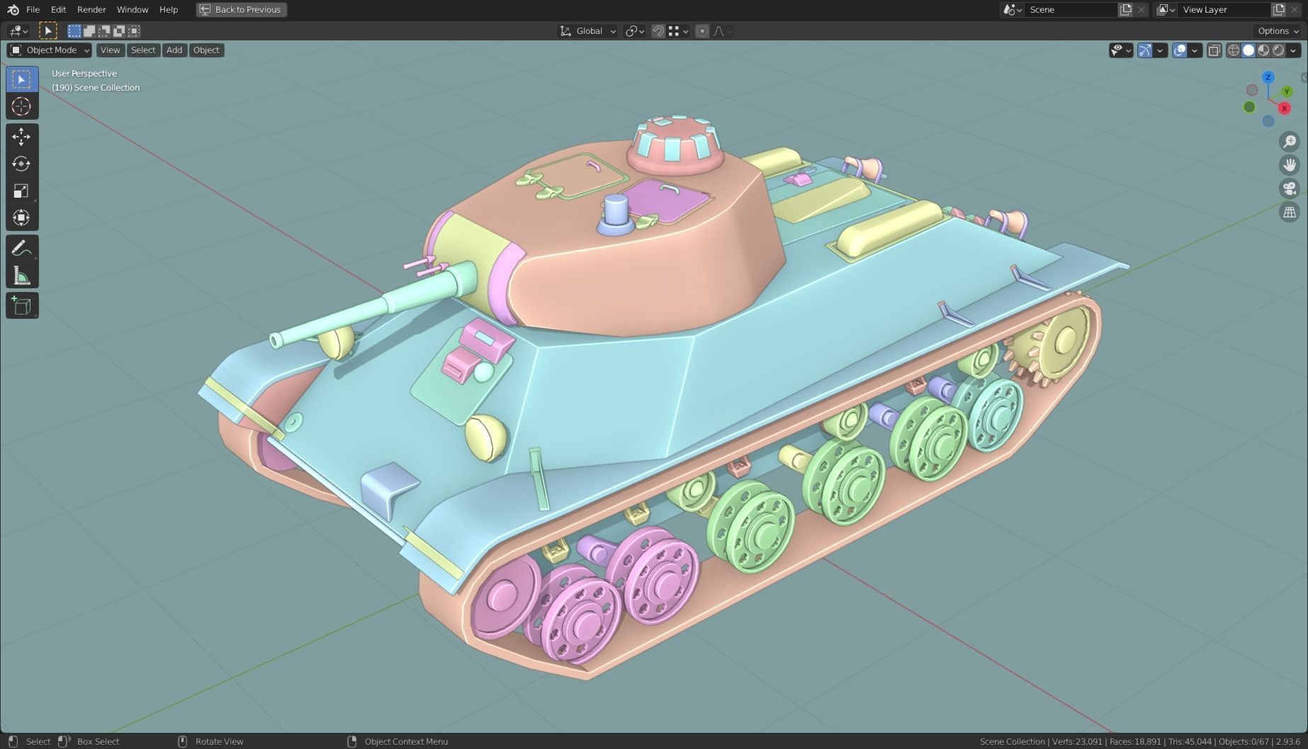 T 50 Tank Base Mesh Low-poly 3D model_13