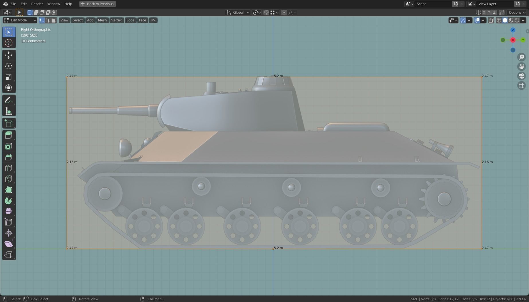 T 50 Tank Base Mesh Low-poly 3D model_23