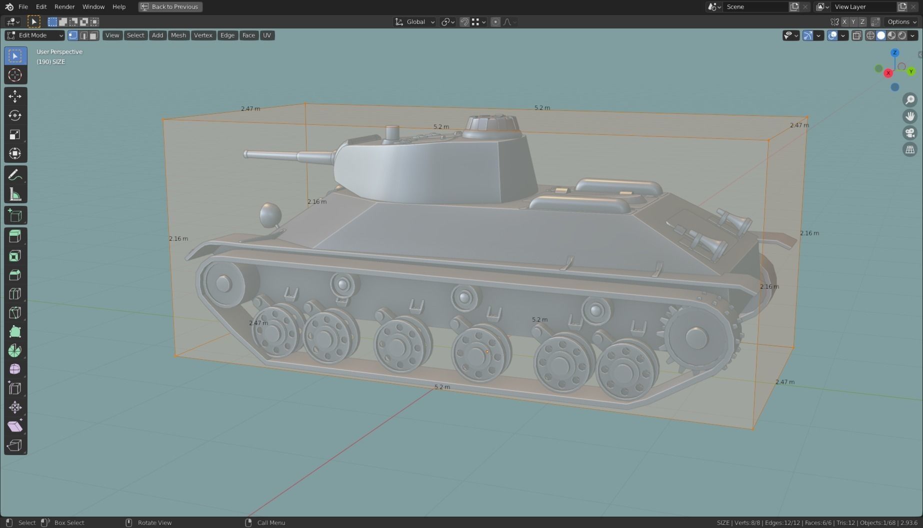 T 50 Tank Base Mesh Low-poly 3D model_21