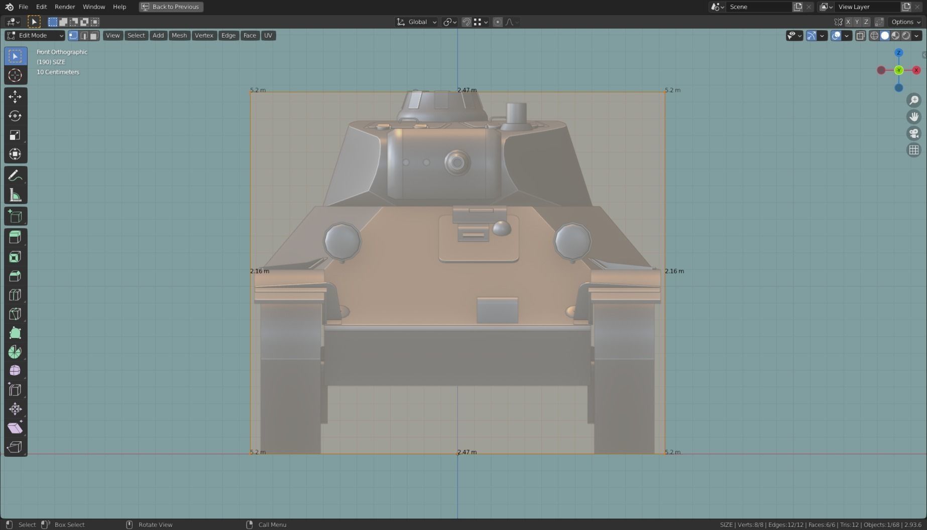 T 50 Tank Base Mesh Low-poly 3D model_22