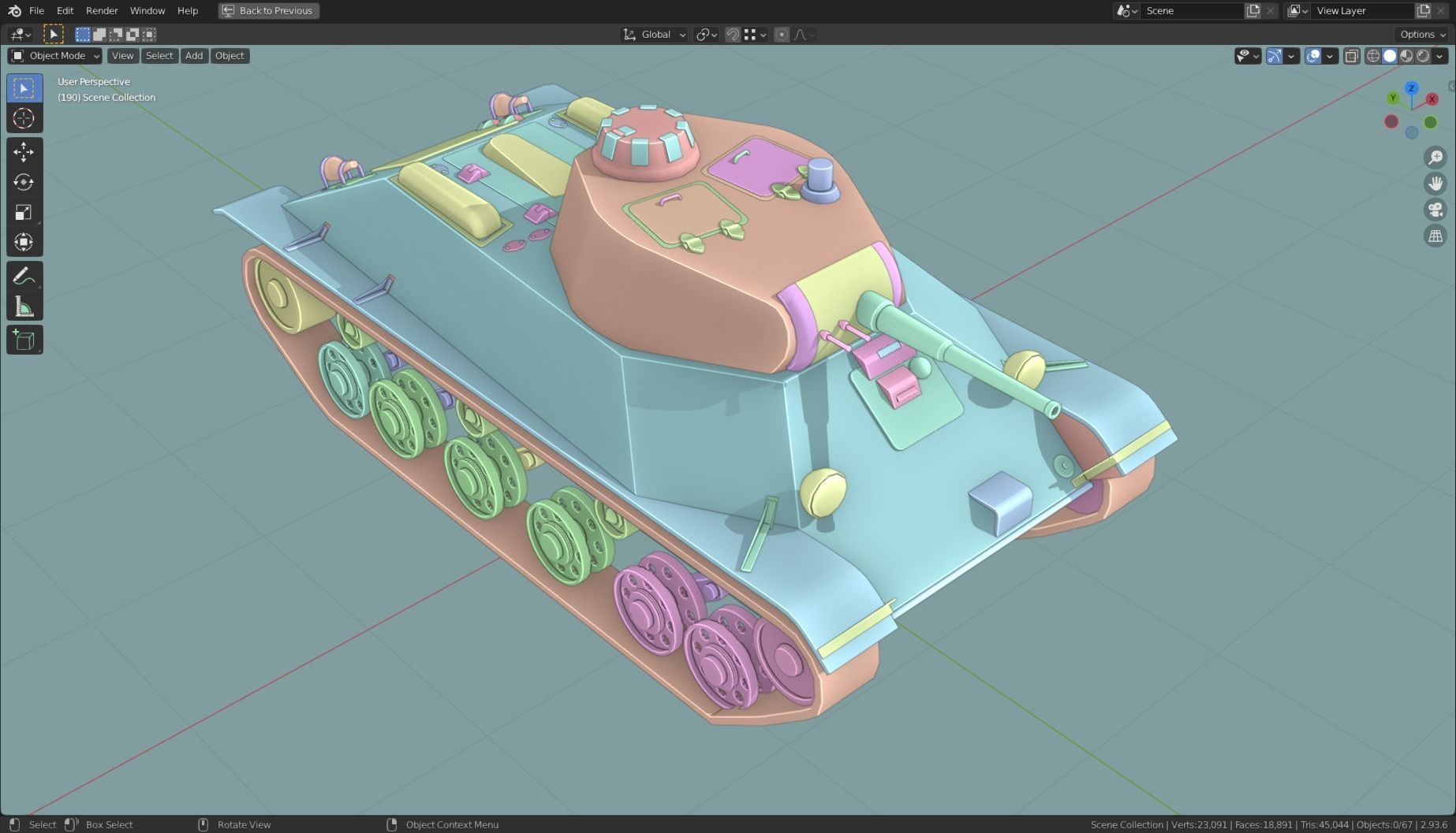 T 50 Tank Base Mesh Low-poly 3D model_14