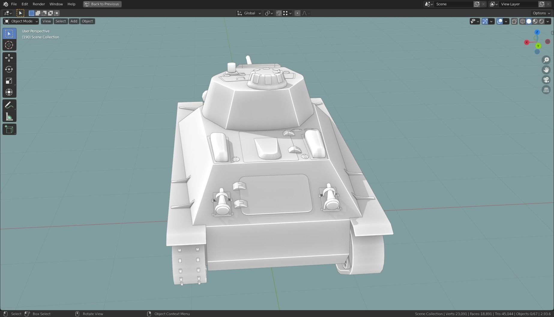 T 50 Tank Base Mesh Low-poly 3D model_12