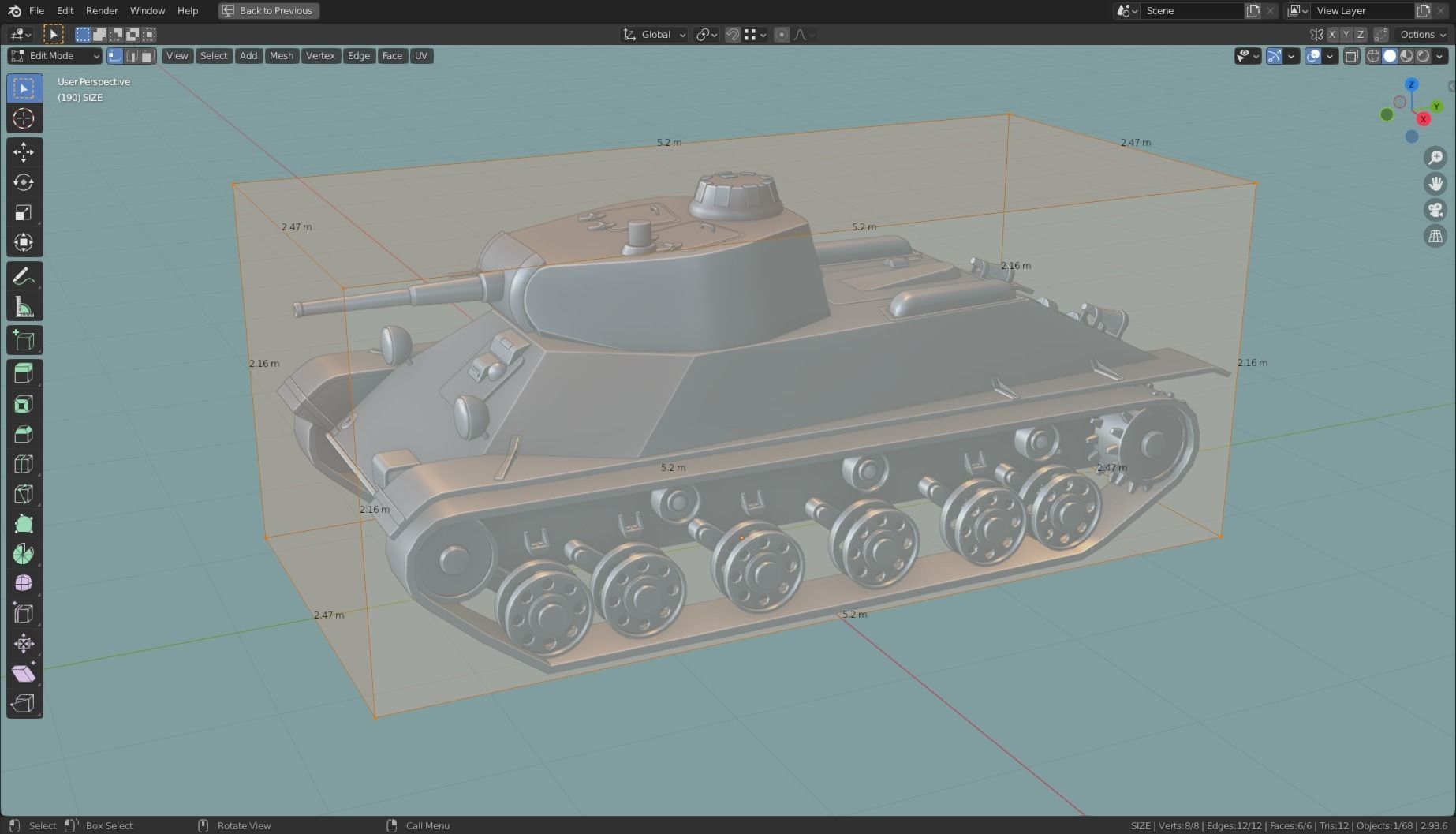 T 50 Tank Base Mesh Low-poly 3D model_20