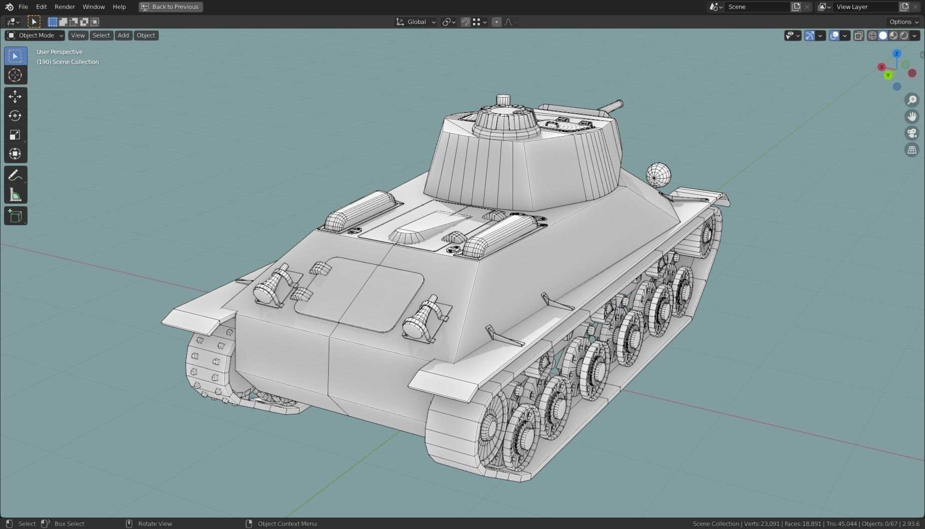 T 50 Tank Base Mesh Low-poly 3D model_16