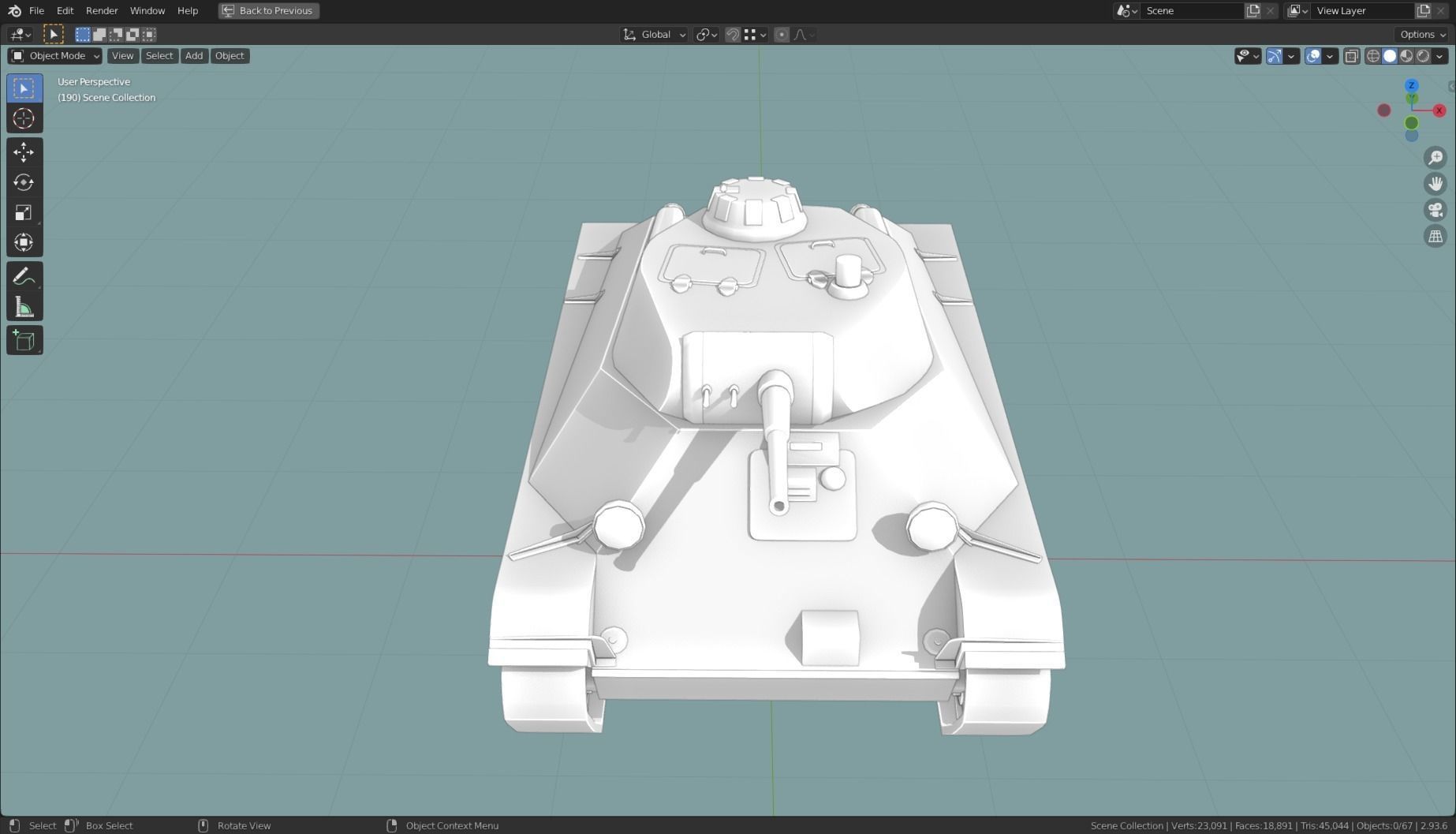T 50 Tank Base Mesh Low-poly 3D model_11