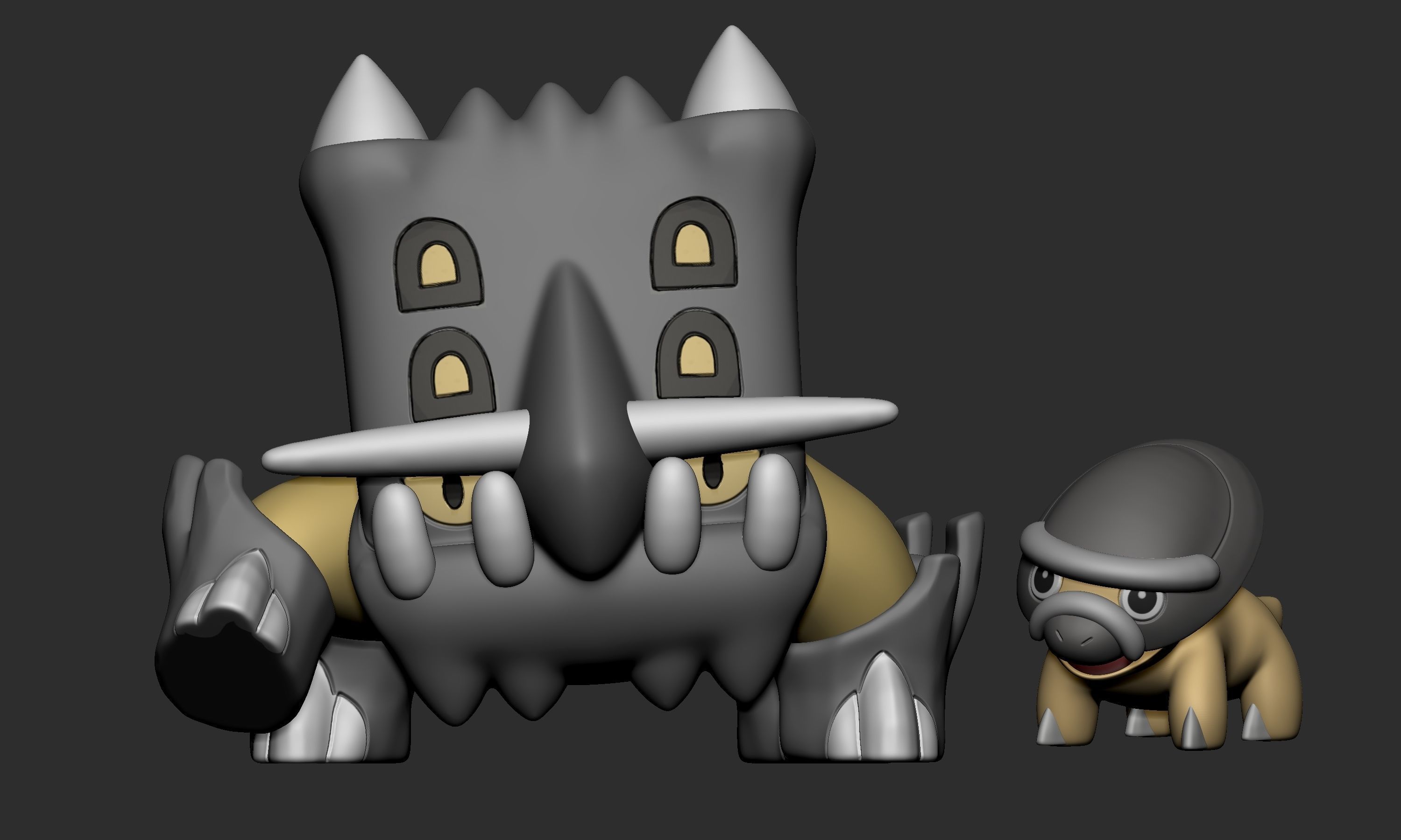 Pokemon -  Shieldon and Bastiodon 3D print model_1