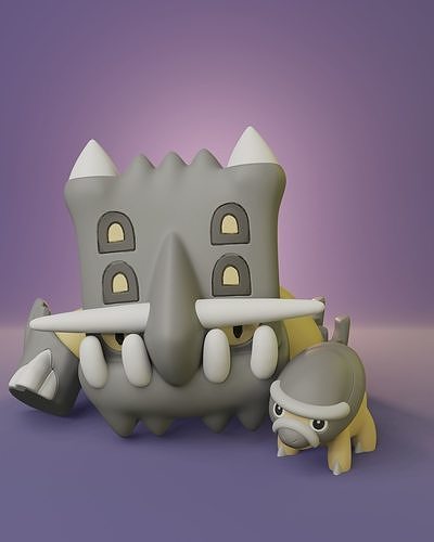 Pokemon -  Shieldon and Bastiodon 3D print model