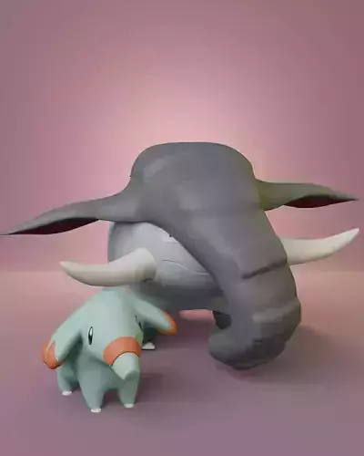 Pokemon -  Phanpy and Donphan 3D print model
