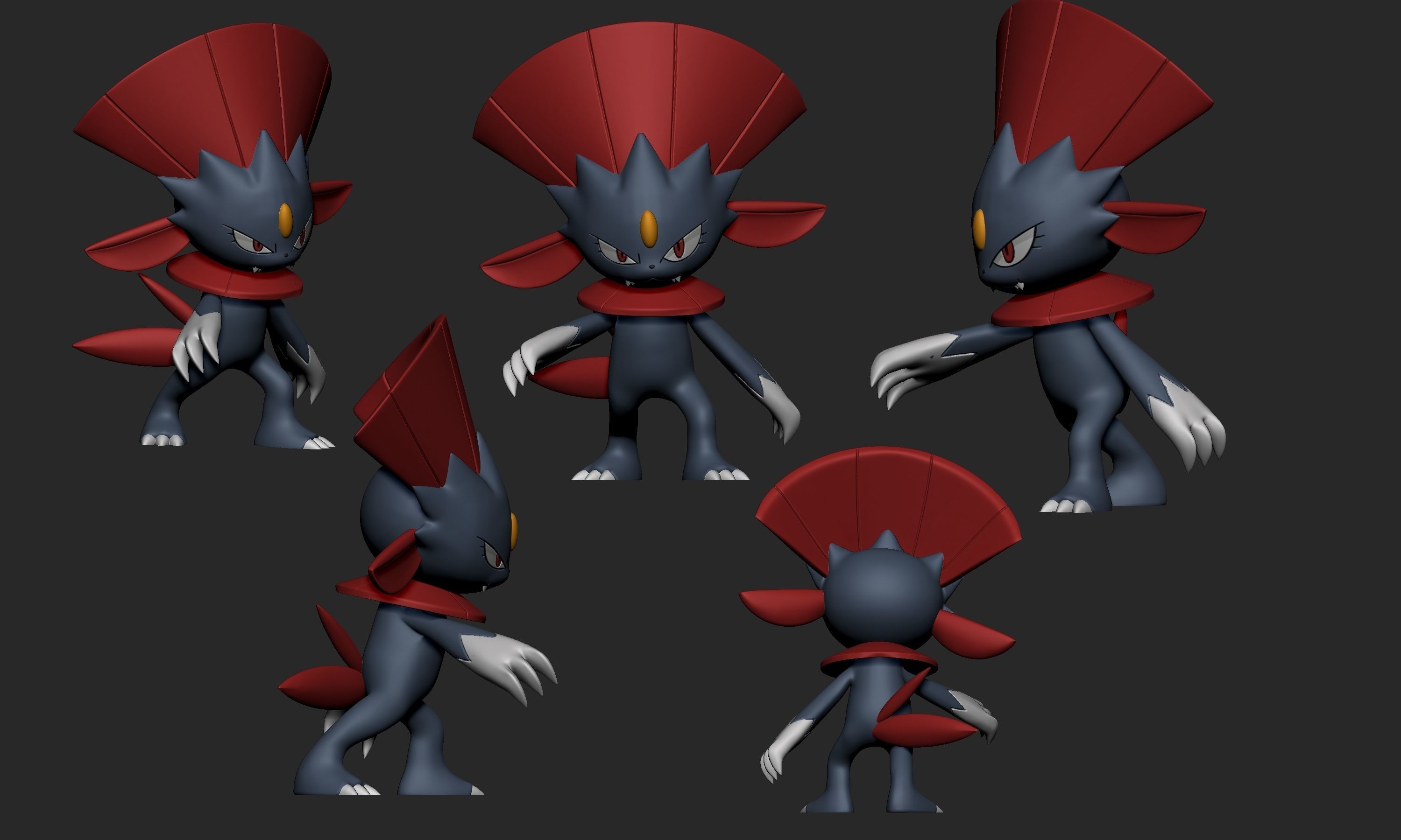 Pokemon - Weavile with 2 different poses 3D print model_4