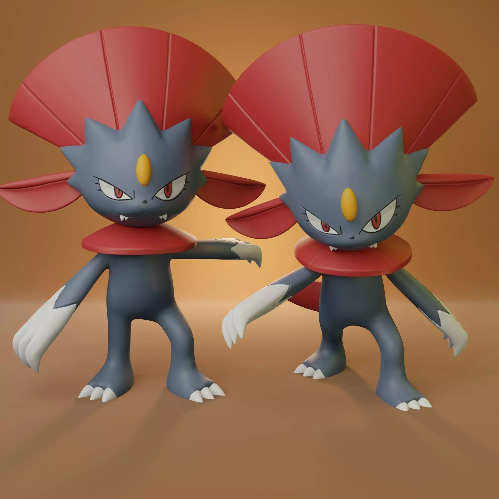Pokemon - Weavile with 2 different poses 3D print model_0