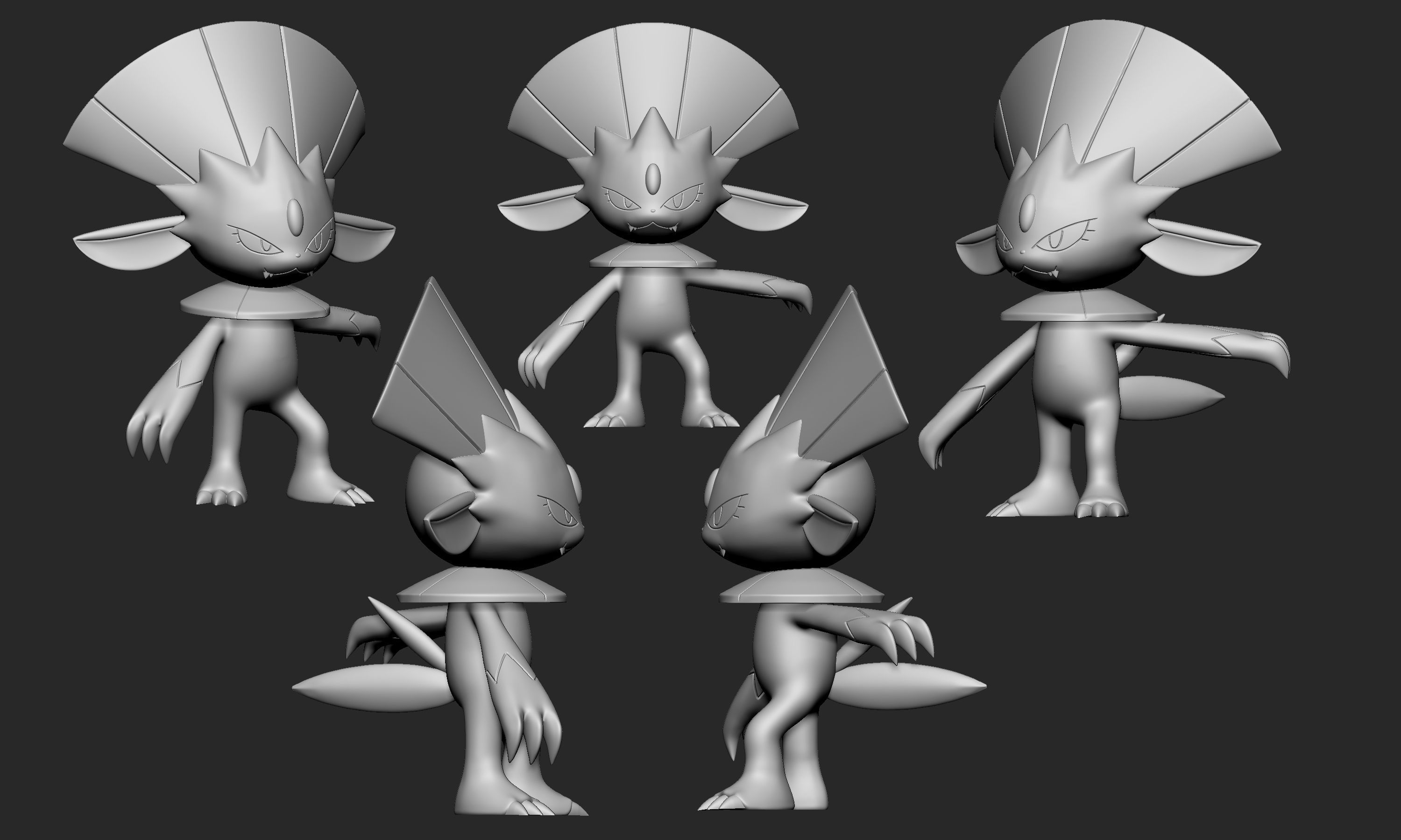 Pokemon - Weavile with 2 different poses 3D print model_3