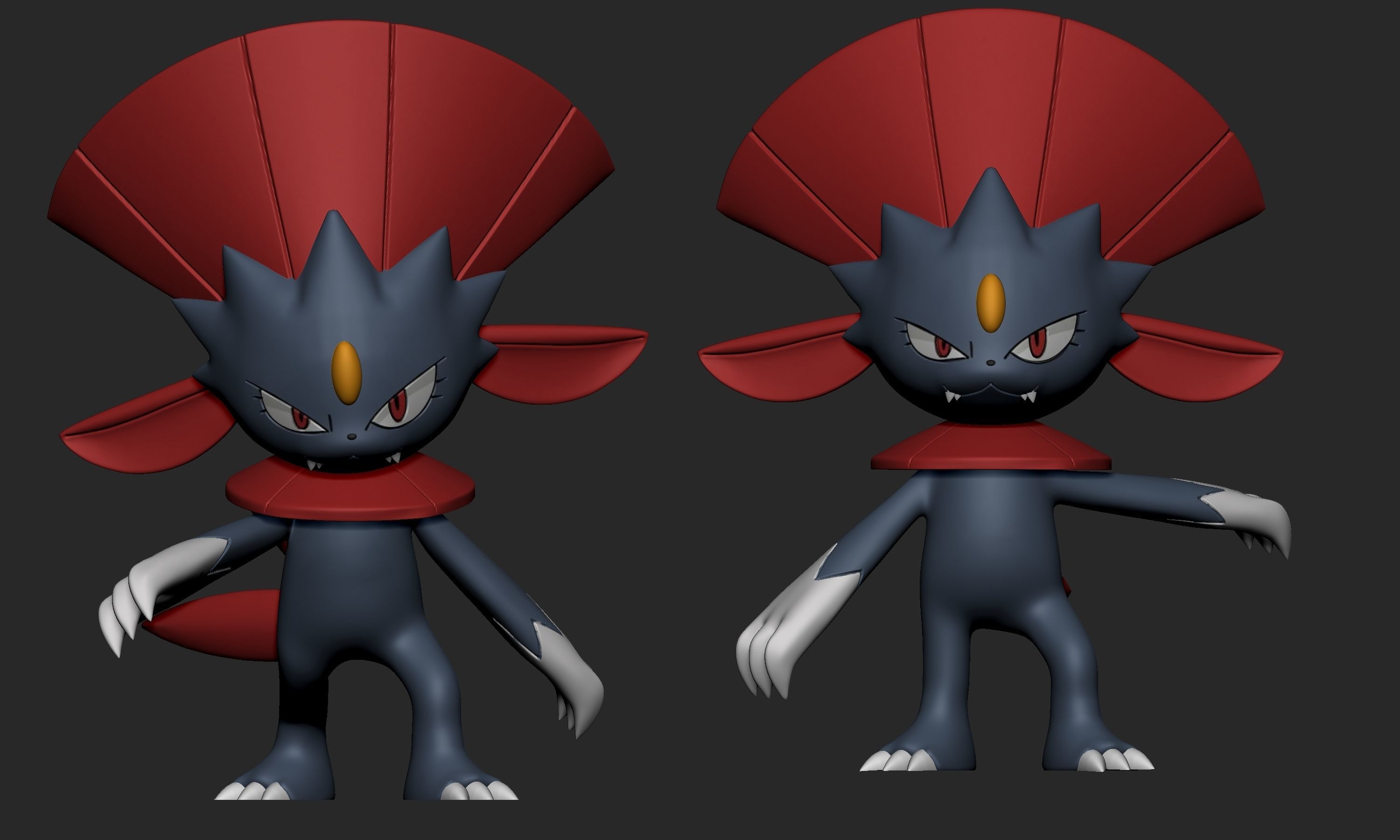 Pokemon - Weavile with 2 different poses 3D print model_6