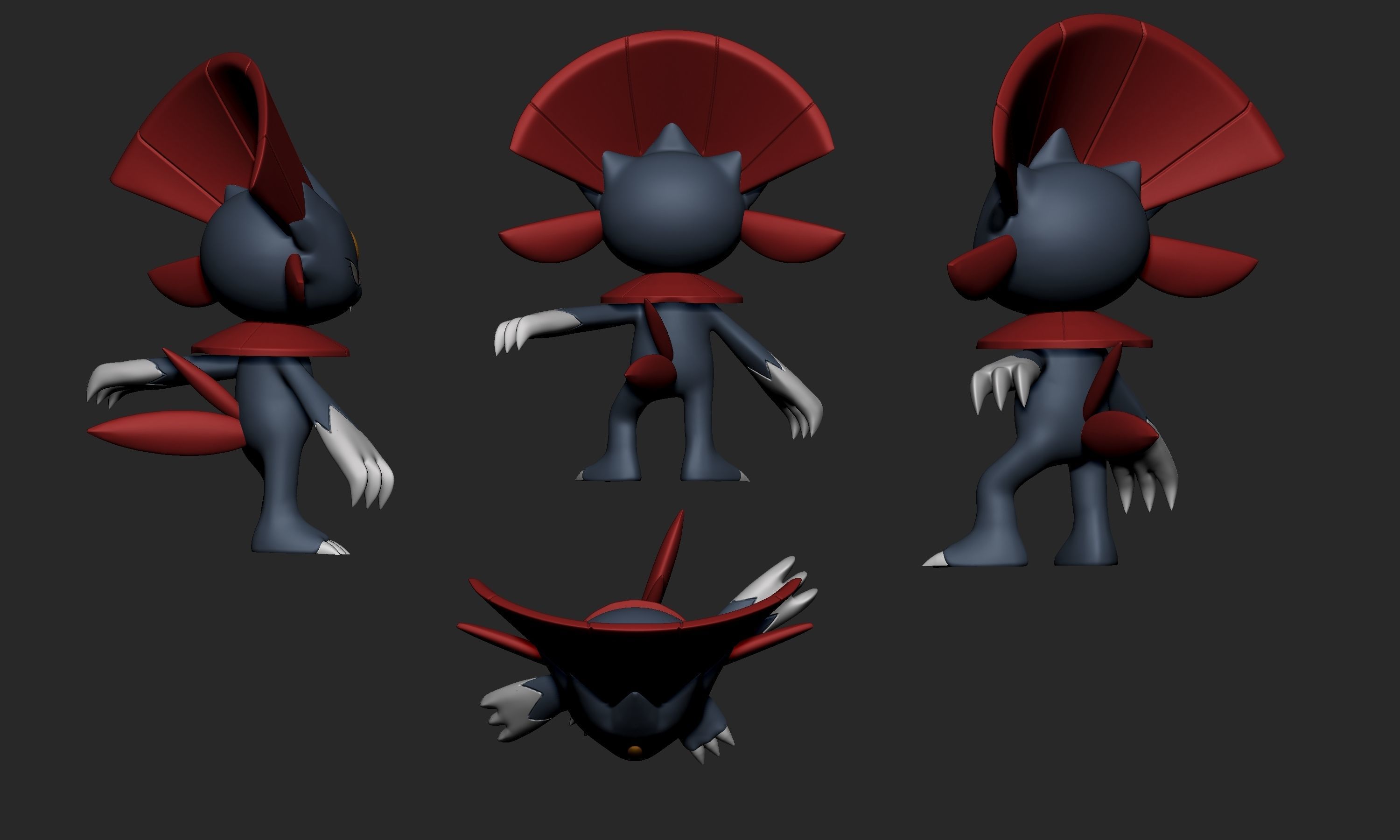 Pokemon - Sneasel and Weavile with 2 different poses each 3D print model_6