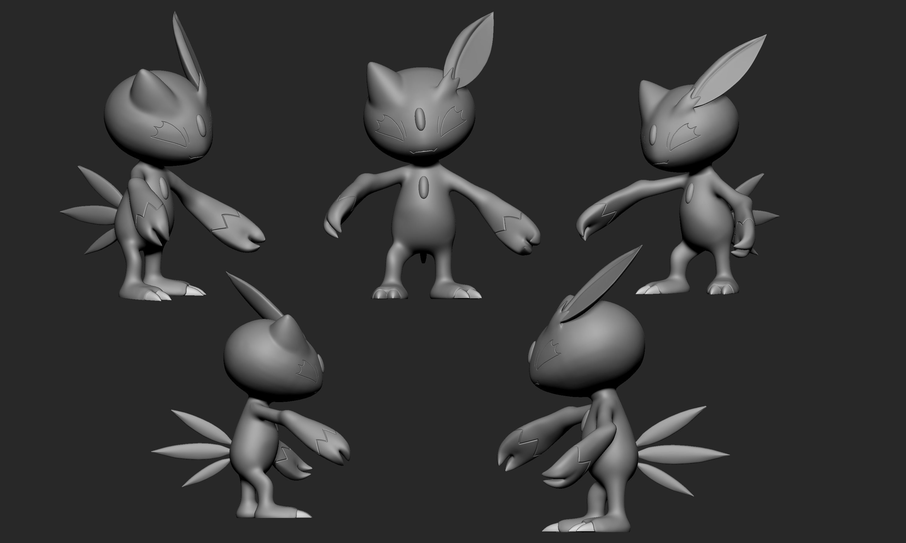 Pokemon - Sneasel and Weavile with 2 different poses each 3D print model_1