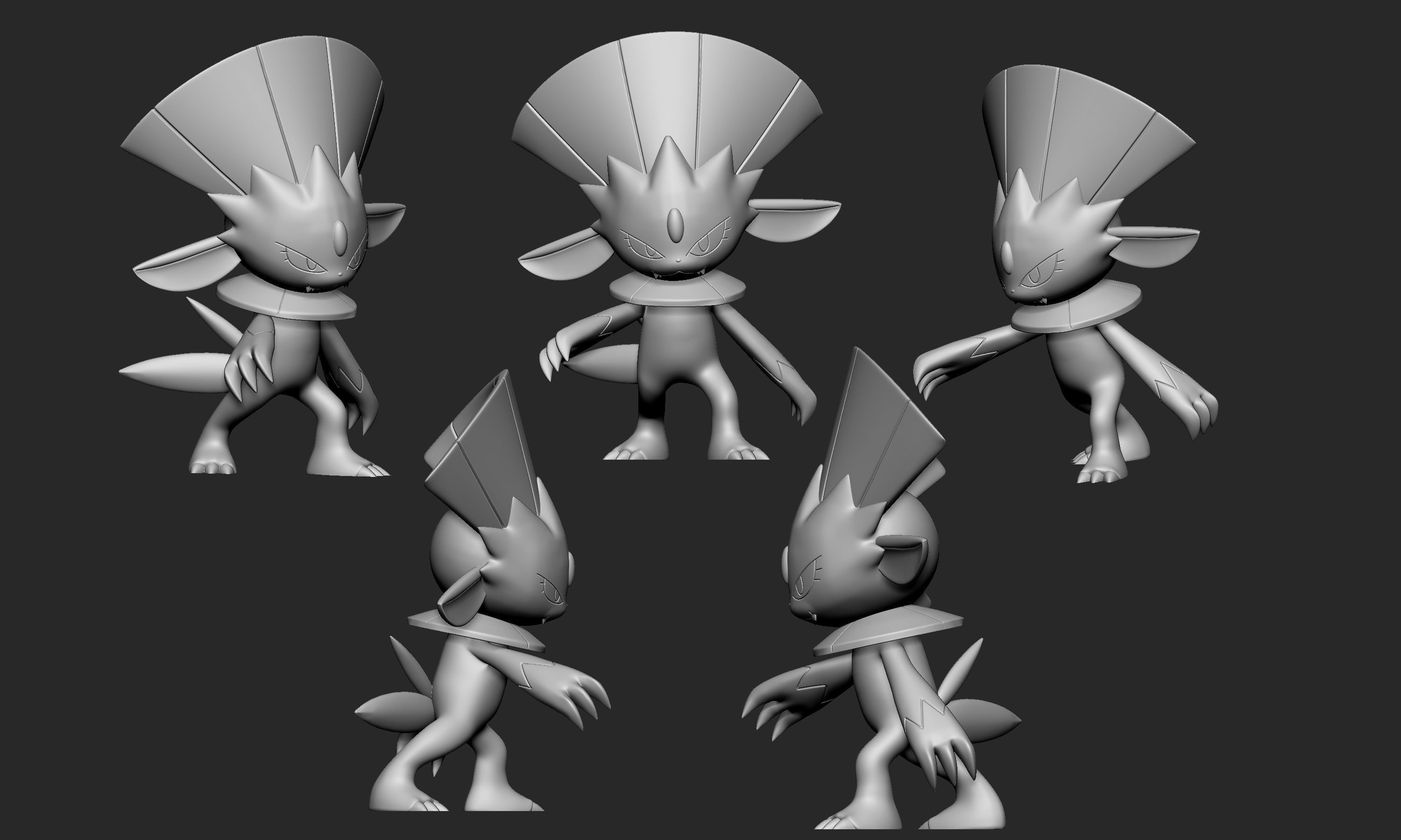 Pokemon - Sneasel and Weavile with 2 different poses each 3D print model_9