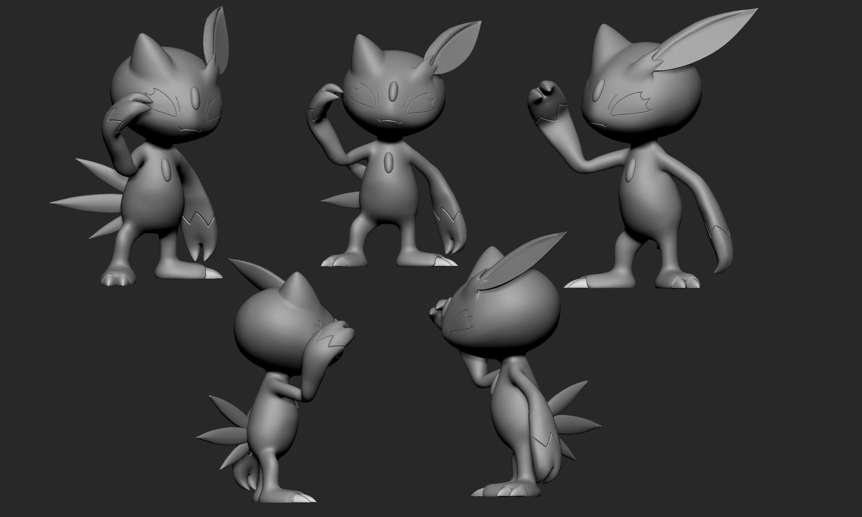Pokemon - Sneasel and Weavile with 2 different poses each 3D print model_3
