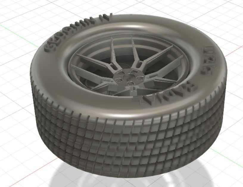 Giovanna Haleb Style Wheels with Tires and Brakes for 3D Print 3D print model_12