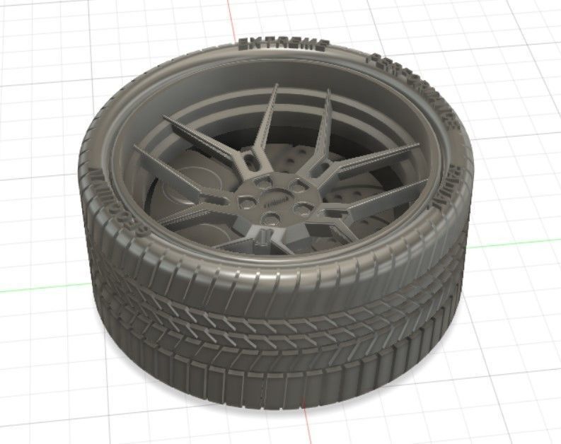 Giovanna Haleb Style Wheels with Tires and Brakes for 3D Print 3D print model_33