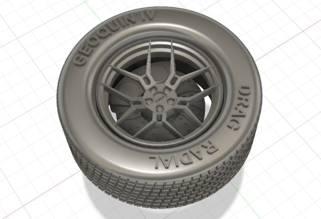 Giovanna Haleb Style Wheels with Tires and Brakes for 3D Print 3D print model_9