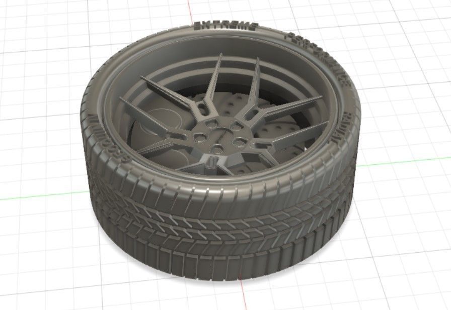 Giovanna Haleb Style Wheels with Tires and Brakes for 3D Print 3D print model_31