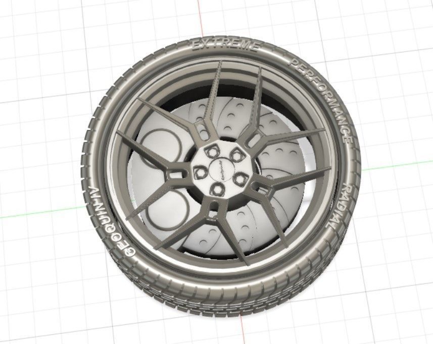 Giovanna Haleb Style Wheels with Tires and Brakes for 3D Print 3D print model_27