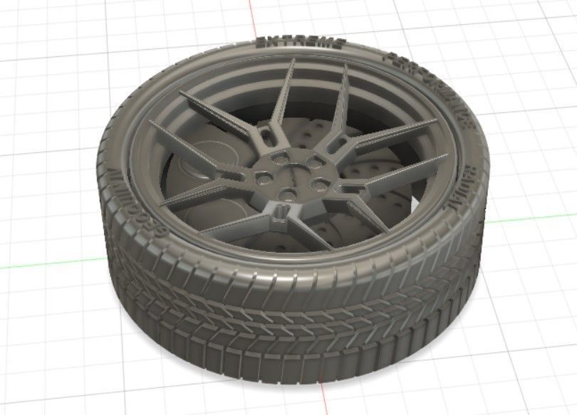 Giovanna Haleb Style Wheels with Tires and Brakes for 3D Print 3D print model_29