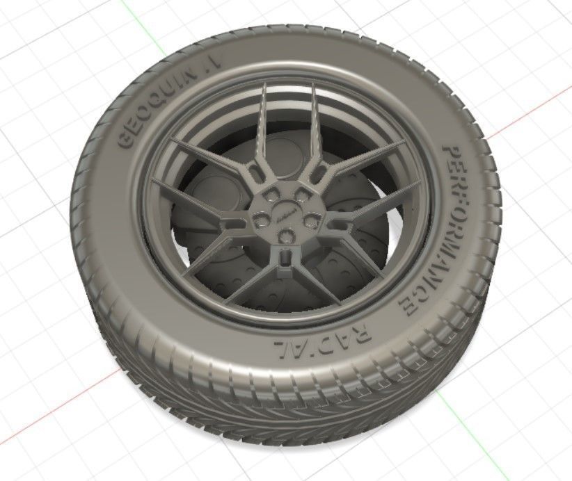 Giovanna Haleb Style Wheels with Tires and Brakes for 3D Print 3D print model_10