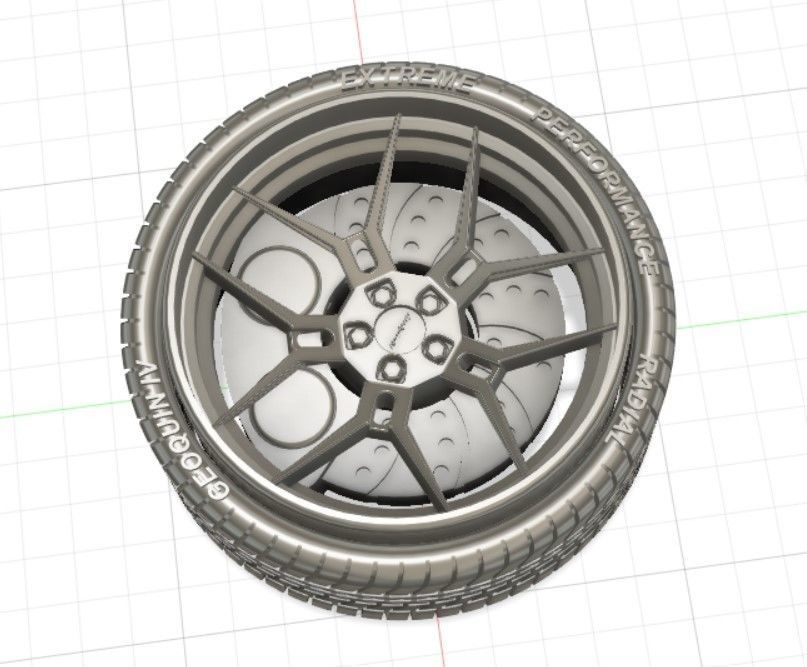 Giovanna Haleb Style Wheels with Tires and Brakes for 3D Print 3D print model_28