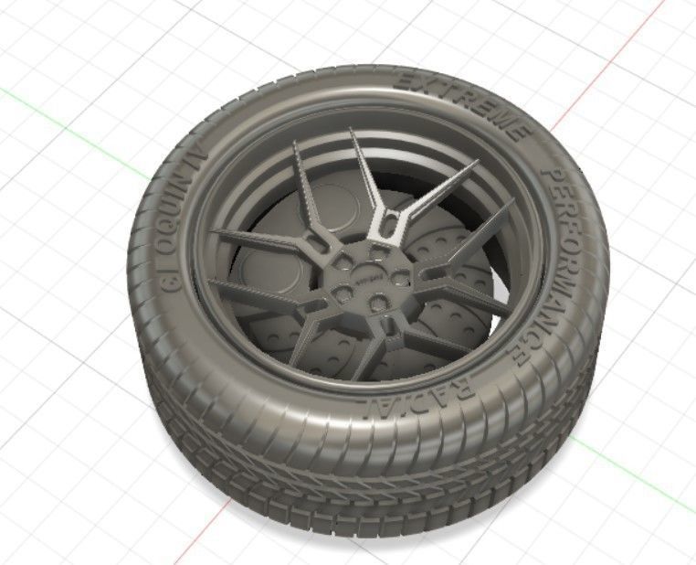 Giovanna Haleb Style Wheels with Tires and Brakes for 3D Print 3D print model_24