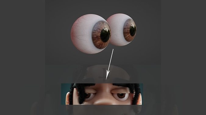 Stylized NFT Character Eyes Low-poly 3D model