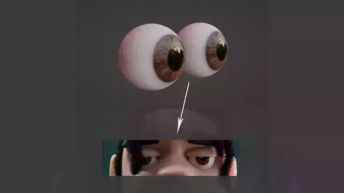 Stylized NFT Character Eyes Low-poly 3D model