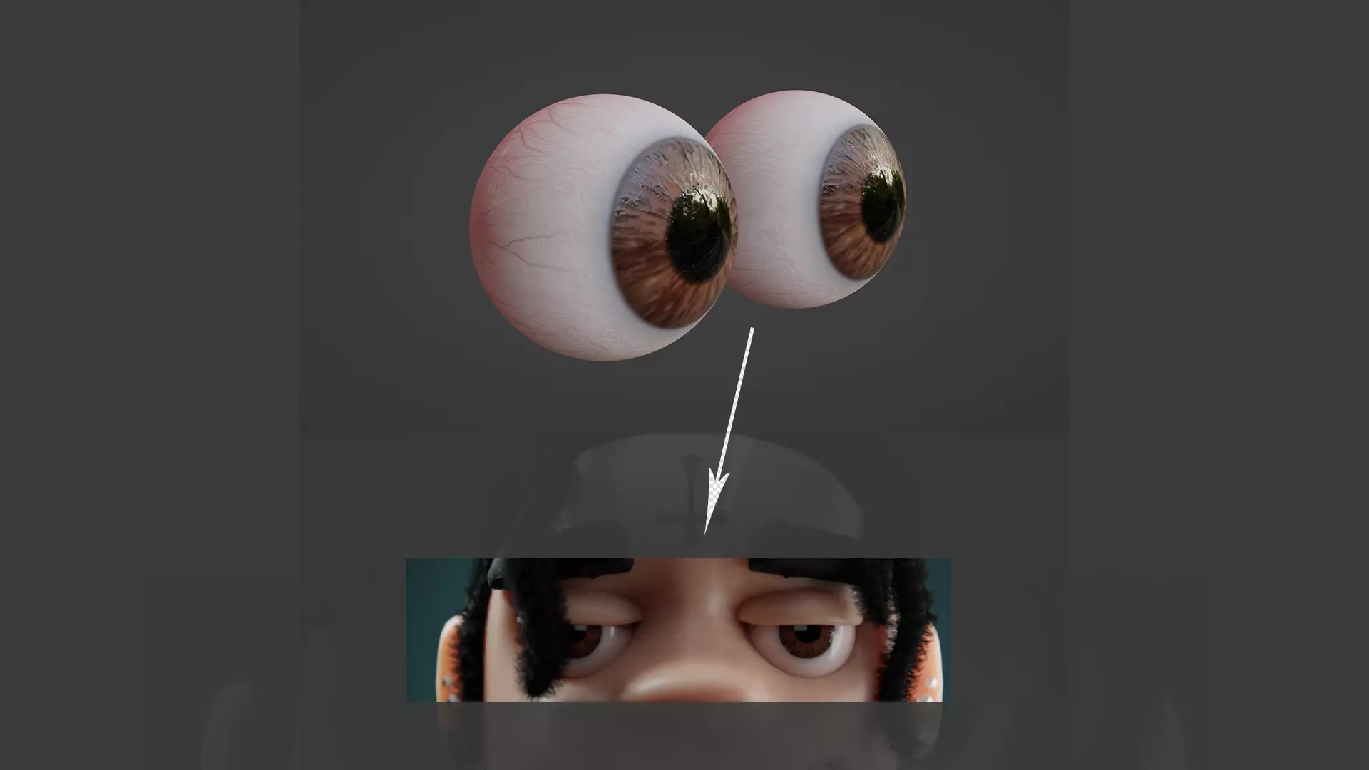 Stylized NFT Character Eyes Low-poly 3D model_0