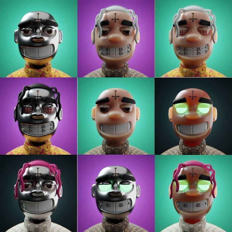 Stylized NFT Character Eyes Low-poly 3D model_10