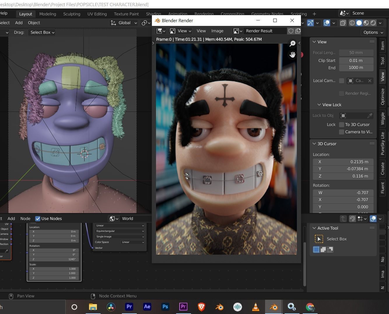 Stylized NFT Character Eyes Low-poly 3D model_9