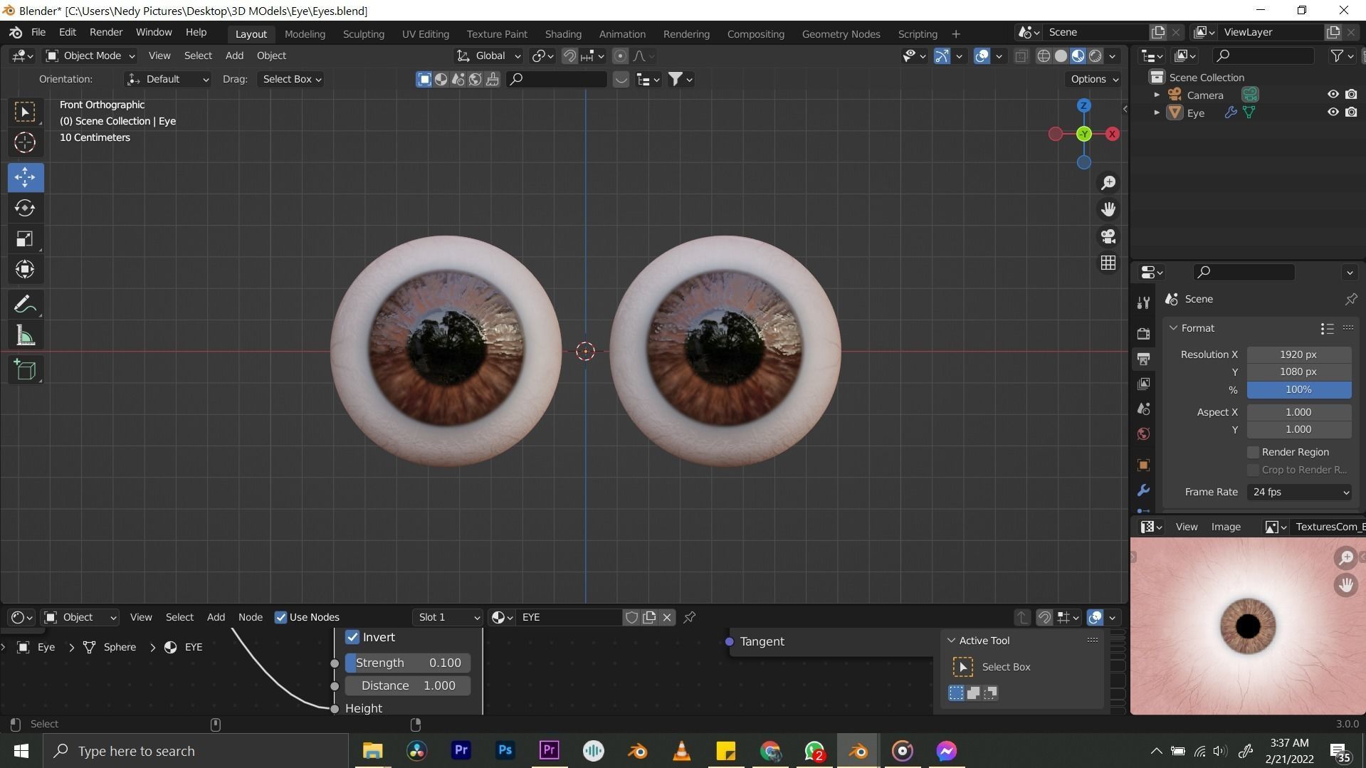 Stylized NFT Character Eyes Low-poly 3D model_3