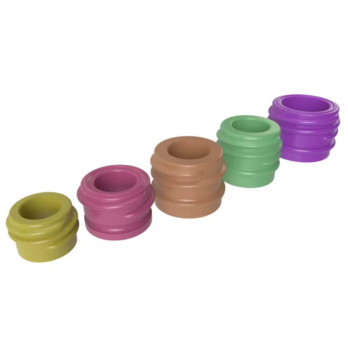 Set of Industry Standard SCREW and CRIMP Necks for Glass Bottles 3D print model